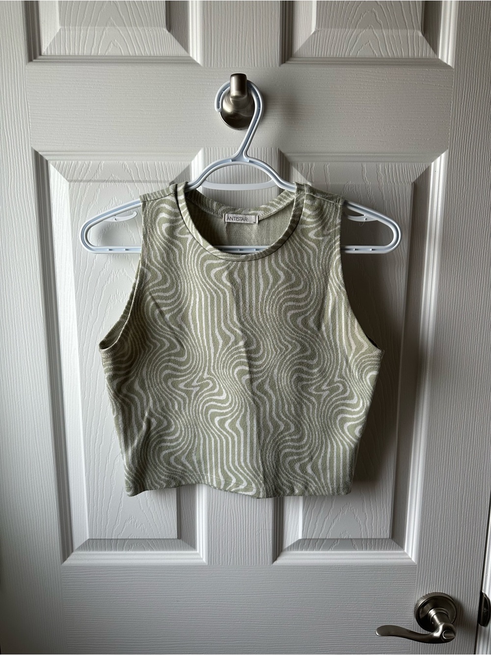 ANTISAR Olive Green Swirl Crop Tank
